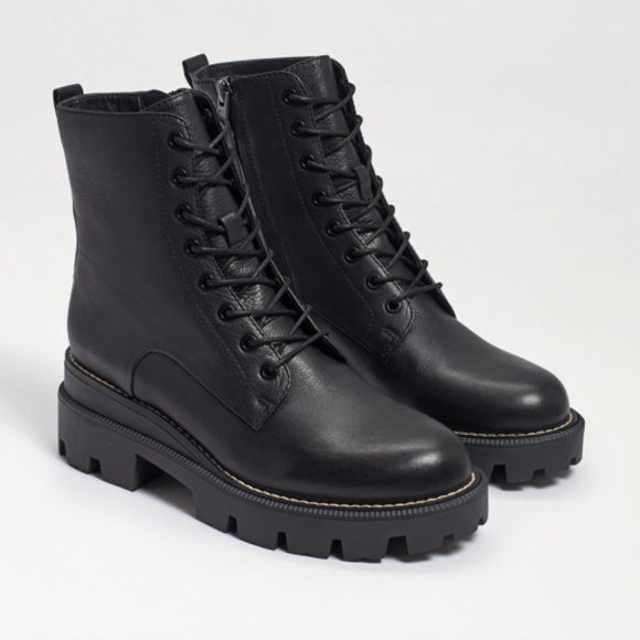 Sam Edelman Garret Womens Lugged Sole Ankle Combat Boots - Picture 1 of 6